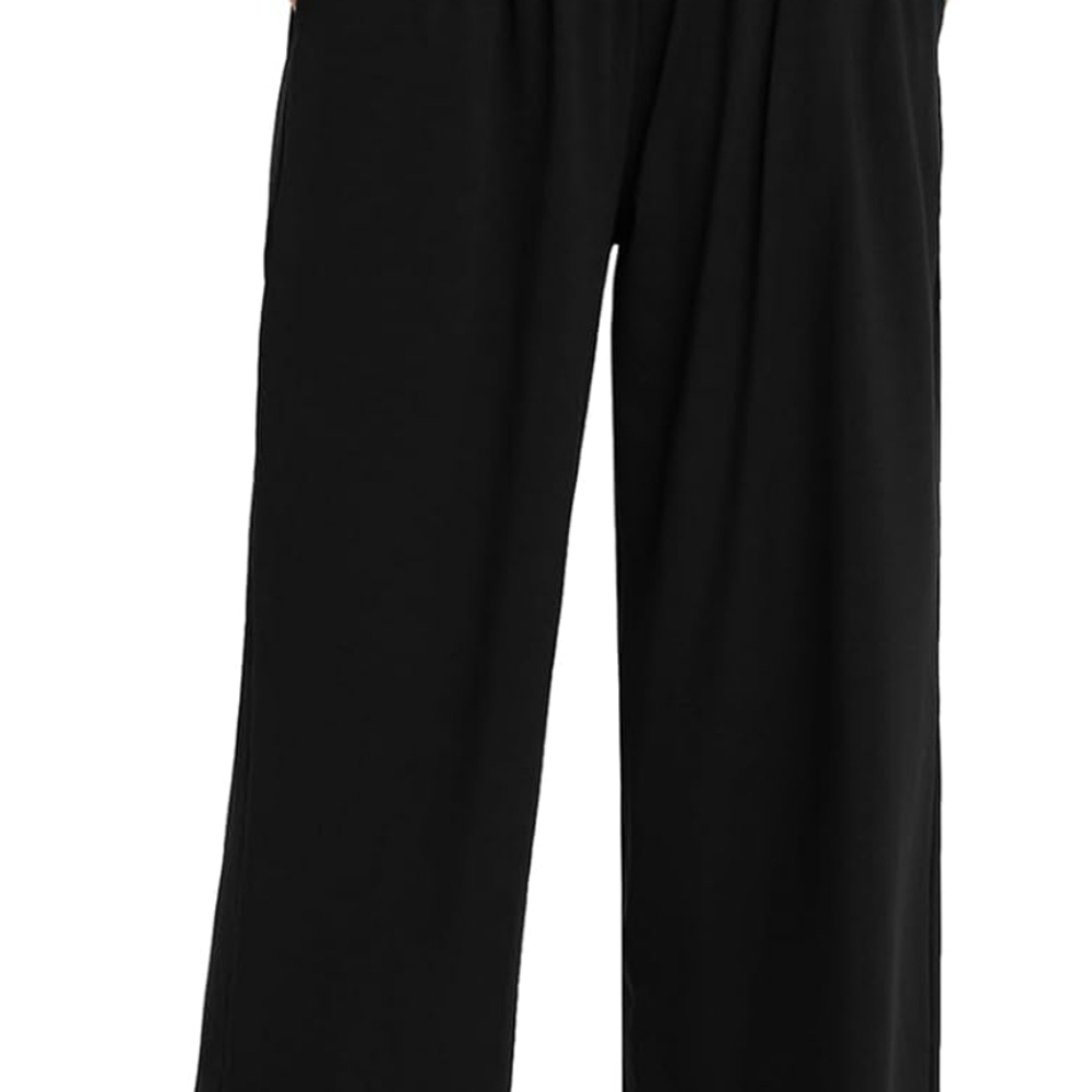 Chic Black Wide Leg Women's Pants